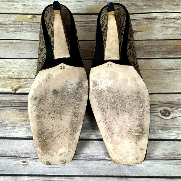 Samanta Womens Brown Patterned Square Toe Kitten Heel Career Shoes Size 10 - Picture 7 of 10